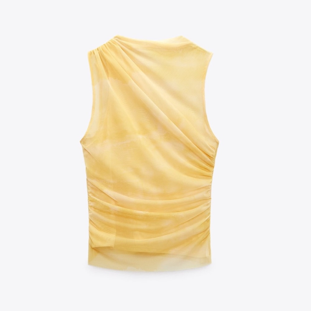 ZARA DRAPED TULLE TIE DYE TOP